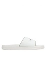 Calvin Klein Jeans Klapki Slide Rubber Neoprene Monologo YM0YM00361 Biały. Białe klapki i japonki męskie Calvin Klein Jeans, bez wzorów, z jeansu. Za 129.99 zł.