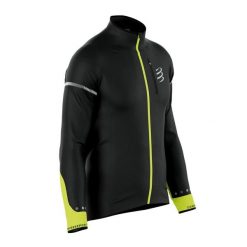 Kurtka przeciwwiatrowa męska Compressport Hurricane Windproof Jacket Flash. Czarne kurtki męskie Compressport, m, bez wzorów, bez ramiączek, bez kaptura. Za 419.99 zł.