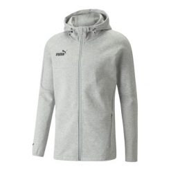 Męska Bluza Z Kapturem TeamFINAL Full Zip. Czarne bluzy nierozpinane męskie Puma, m, bez wzorów, bez ramiączek, z kapturem. Za 411.99 zł.