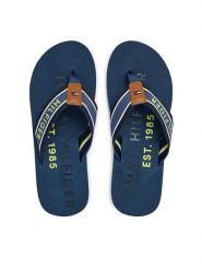 Tommy Hilfiger Japonki Sporty Hilfiger Beach Sandal FM0FM05805 Niebieski. Niebieskie klapki i japonki męskie Tommy Hilfiger, bez wzorów, z materiału. Za 169.99 zł.