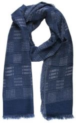 Lekki Szalik Wiosenno-Jesienny - Teer - Niebieska Krata. Niebieskie szaliki męskie Teer, na jesień, bez wzorów, z materiału, eleganckie. Za 45.00 zł.