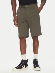 Lindbergh Szorty materiałowe 30-506062 Zielony Regular Fit. Zielone szorty męskie Lindbergh, bez wzorów, z materiału. Za 129.99 zł.