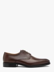 Brązowe eleganckie półbuty. Brązowe eleganckie półbuty męskie Ryłko, ze skóry, eleganckie, bez obcasa, bez zapięcia. Za 729.99 zł.