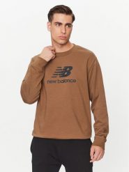 New Balance Bluza Essentials Stacked Logo French Terry Crewneck MT31538 Brązowy Regular Fit. Brązowe bluzy nierozpinane męskie New Balance, m, bez wzorów, z bawełny, bez ramiączek, bez kaptura. Za 209.99 zł.