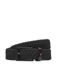 Tommy Hilfiger Pasek Męski Layton Elastic AM0AM13570 Czarny. Czarne paski męskie Tommy Hilfiger, bez wzorów, ze skóry. Za 179.99 zł.