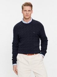 Tommy Hilfiger Sweter MW0MW33132 Granatowy Relaxed Fit. Niebieskie kardigany męskie Tommy Hilfiger, m, bez wzorów, z bawełny, bez ramiączek. Za 609.99 zł.