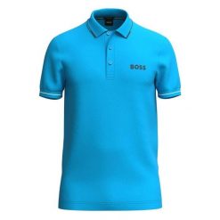 Koszulka Polo męska BOSS Paul Pro Turquoise/Aqua slim fit turkusowa. Niebieskie koszulki polo męskie Boss, m, bez wzorów, sportowe, bez kołnierzyka, bez ramiączek. Za 279.00 zł.