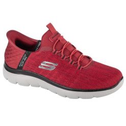 Tenisówki Skechers Model Summits - Key Pace Slip-ins Kolor Czerwony. Czerwone trampki męskie Skechers, bez wzorów, z tkaniny, bez zapięcia. Za 379.99 zł.