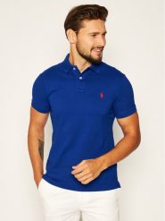 Polo Ralph Lauren Polo Core Replen 710795080001 Niebieski Slim Fit. Niebieskie koszulki polo męskie Polo Ralph Lauren, m, bez wzorów, z bawełny, bez kołnierzyka, bez ramiączek. Za 569.99 zł.