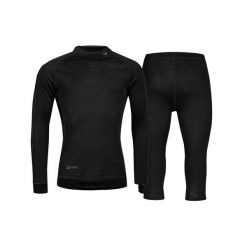 Komplet termoaktywny 3/4 męski Halti Neva Merino. Czarne bielizna termoaktywna męska Halti, l, bez wzorów, bez ramiączek. Za 499.99 zł.