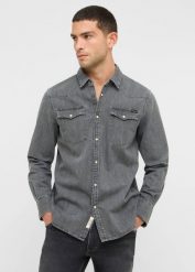 Męska Koszula Mustang Style Duver Denim Black 1016957 4000 300. Czarne koszule męskie Mustang, m, bez wzorów, z denimu, bez kołnierzyka, bez ramiączek. Za 189.99 zł.