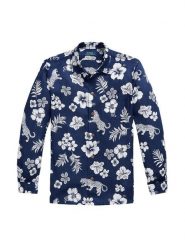 Polo Ralph Lauren Koszula 710B14227001 Granatowy Classic Fit. Niebieskie koszule męskie Polo Ralph Lauren, m, bez wzorów, ze lnu, bez kołnierzyka, bez ramiączek. Za 949.99 zł.