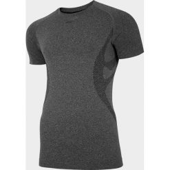 Koszulka treningowa męska TSMF291 - głęboka czerń melanż. Czarne t-shirty męskie 4f, m, bez wzorów, z dzianiny, bez kołnierzyka, bez ramiączek. Za 99.99 zł.