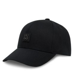 Czapka z daszkiem HUGO. Czarne czapki męskie Hugo, bez wzorów. Za 219.99 zł.