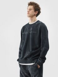 4F Bluza dresowa nierozpinana bez kaptura męska - grafitowa L. Szare bluzy nierozpinane męskie 4f, l, bez wzorów, z bawełny, klasyczne, bez ramiączek, bez kaptura. W wyprzedaży za 79.99 zł.