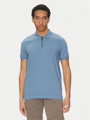 BOSS Polo Passerzip 50537507 Błękitny Slim Fit. Niebieskie koszulki polo męskie Boss, l, bez wzorów, z bawełny, bez kołnierzyka, bez ramiączek. Za 219.99 zł.