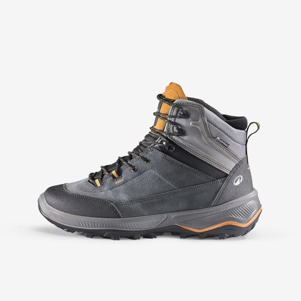 Buty trekkingowe męskie MT100 skóra. Brązowe buty trekkingowe męskie SIMOND, bez wzorów, z kauczuku, przed kolano, bez zapięcia, trekkingowe. Za 349.99 zł.