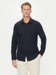 Calvin Klein Koszula LV04LB145G Granatowy Slim Fit. Niebieskie koszule męskie Calvin Klein, m, bez wzorów, z bawełny, bez kołnierzyka, bez ramiączek. Za 299.99 zł.