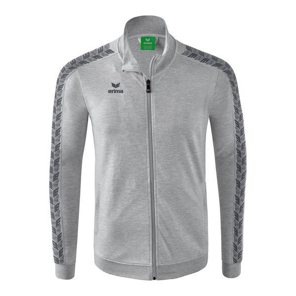 Kurtka dresowa Erima Essential Team Team Szara Junior. Szare kurtki męskie Erima, bez wzorów, z dresówki, retro, bez ramiączek, bez kaptura. Za 304.99 zł.