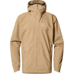 Kurtka turystyczna Haglöfs. Brązowe kurtki męskie Haglöfs, bez wzorów, sportowe, bez ramiączek, bez kaptura. W wyprzedaży za 694.85 zł.