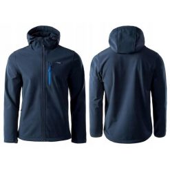 Kurtka męska Elbrus Iver Softshell wodoodporna. Niebieskie kurtki softshell męskie ELBRUS, m, bez wzorów, z softshellu, bez kaptura, trekkingowe. Za 283.41 zł.