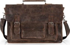 Solome BRĄZOWA SKÓRZANA TORBA LISTONOSZKA NA RAMIĘ SOLOME LAGO. Brązowe torby męskie na ramię Solome, bez wzorów, na ramię. Za 349.00 zł.