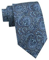 Krawat Męski - Chattier - Szary z Niebieskim, Duże Kwiaty. Niebieskie krawaty i muchy męskie Chattier, bez wzorów, z tkaniny, eleganckie. Za 49.00 zł.