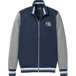 Bluza rozpinana Slim Fit bonprix ciemnoniebiesko-szary melanż z nadrukiem. Bluzy rozpinane męskie marki bonprix. Za 124.99 zł.