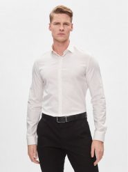Calvin Klein Koszula K10K112305 Biały Slim Fit. Białe koszule męskie Calvin Klein, m, bez wzorów, z bawełny, bez kołnierzyka, bez ramiączek. Za 219.99 zł.