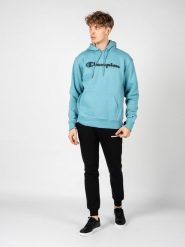 Champion Bluza "Hoodie" | HBGF89H586N9A | Mężczyzna | Błękitny. Niebieskie bluzy nierozpinane męskie CHAMPION, m, bez wzorów, z bawełny, bez ramiączek, bez kaptura. W wyprzedaży za 169.00 zł.