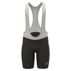 Spodenki rowerowe męskie z szelkami i wkładką Odlo ESSENTIAL biało-czarne. Białe szorty sportowe męskie Odlo, bez wzorów, sportowe. Za 333.70 zł.