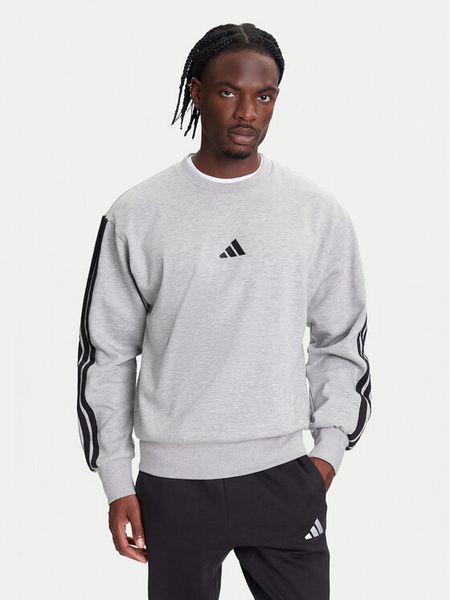 Adidas Bluza Essentials 3-Stripes JE6308 Szary Regular Fit. Szare bluzy nierozpinane męskie ADIDAS, m, bez wzorów, z bawełny, bez ramiączek, bez kaptura. Za 189.99 zł.