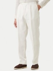 BOSS Spodnie materiałowe H-Perino 50563231 Biały Relaxed Fit. Białe spodnie na co dzień męskie Boss, bez wzorów, ze lnu. Za 999.99 zł.