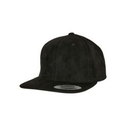 Zamszowa czapka snapback Flexfit. Czarne czapki męskie FLEXFIT, bez wzorów, ze skóry, eleganckie. Za 156.00 zł.