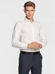 Michael Kors Koszula MD0MD90435 Biały Modern Fit. Białe koszule męskie Michael Kors, m, bez wzorów, z bawełny, bez kołnierzyka, bez ramiączek. Za 359.99 zł.