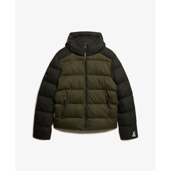 Kurtka z kapturem Superdry Colour Block. Czarne kurtki męskie Superdry., l, bez wzorów, z puchu, bez ramiączek, z kapturem. Za 607.85 zł.