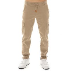 Spodnie dresowe z kieszenie na co dzień na siłownię. Brązowe spodnie na co dzień męskie LEONE 1947 APPAREL, bez wzorów, z bawełny, sportowe. W wyprzedaży za 134.57 zł.