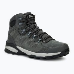 Buty trekkingowe męskie Jack Wolfskin Refugio Texapore Mid. Szare buty zimowe męskie Jack Wolfskin, bez wzorów, sportowe, bez obcasa, bez zapięcia. Za 399.99 zł.