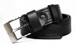 Pasek skórzany Rovicky [D] PRS-05-BGE czarny. Czarne paski męskie ROVICKY, z aplikacjami, ze skóry, klasyczne. Za 50.00 zł.