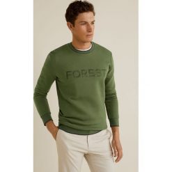 Mango Man - Bluza Forest. Szare bluzy nierozpinane męskie Mango Man, z aplikacjami, z bawełny. Za 159.90 zł.