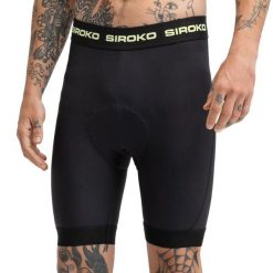 Męskie bokserki rowerowe MTB z wkładką Kolarstwo Siroko MTB MoveFit Black. Czarne bokserki męskie SIROKO, m, bez wzorów, z tkaniny. Za 190.00 zł.