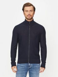 Boss Sweter Avac_Fz 50501750 Granatowy Regular Fit. Niebieskie kardigany męskie Boss, m, bez wzorów, z syntetyku, bez ramiączek. Za 459.99 zł.