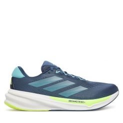Buty do biegania adidas. Niebieskie buty do biegania męskie ADIDAS, bez wzorów, bez zapięcia, do biegania. Za 389.99 zł.