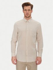 Calvin Klein Koszula K10K114488 Beżowy Regular Fit. Brązowe koszule męskie Calvin Klein, m, bez wzorów, z bawełny, bez kołnierzyka, bez ramiączek. Za 249.99 zł.