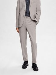 Selected Homme Spodnie garniturowe 16092485 Szary Slim Fit. Szare eleganckie spodnie męskie Selected Homme, bez wzorów, z syntetyku. Za 269.99 zł.
