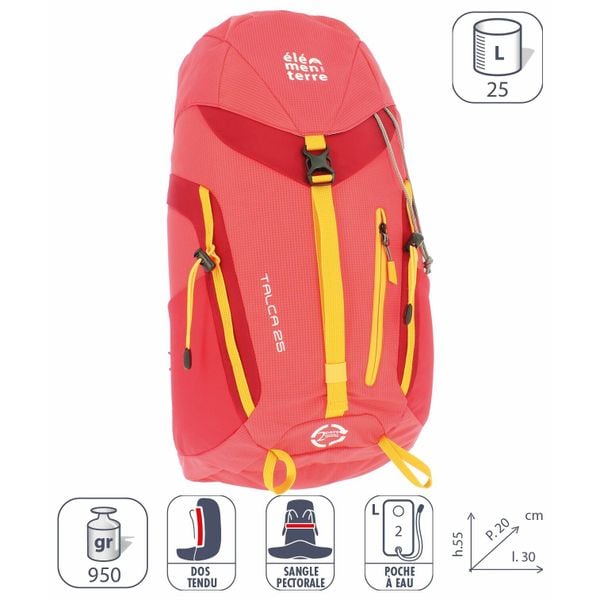 Plecak Elementerre talca 25 l. Czerwone plecaki męskie Elementerre, bez wzorów. W wyprzedaży za 276.50 zł.