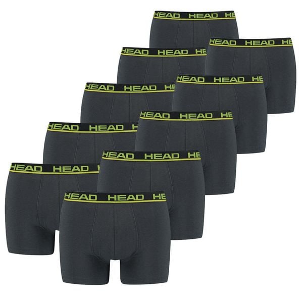 HEAD bokserki męskie zestaw 10 sztuk Phantom / Lime Punch. Szare bokserki męskie Head, m, bez wzorów, z bawełny. W wyprzedaży za 307.92 zł.