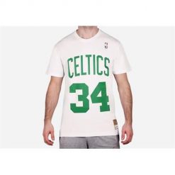 Koszulka sportowa męska Mitchell & Ness BNN3CW19045BCEWHIT00PPI. Białe t-shirty sportowe męskie Mitchell & Ness, m, bez wzorów, sportowe, bez ramiączek. Za 261.00 zł.