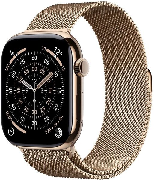 Smartwatch Apple Watch 11 GPS + Cellular 42mm Gold Titanium Milanese Loop S/M Zloty (MF8Y4ZR/A). Żółte zegarki smartwatch Apple. Za 3,849.00 zł.