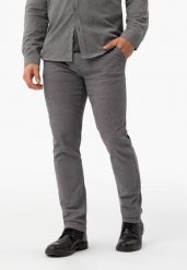 Bawełniane spodnie R-OLAF. Szare eleganckie spodnie męskie Volcano, bez wzorów, z bawełny, klasyczne. Za 179.99 zł.